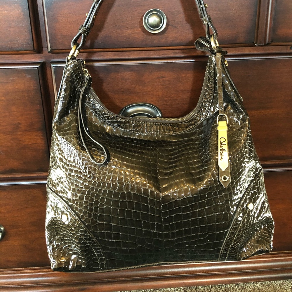 COLE HAAN Embossed Purse Handbag EUC